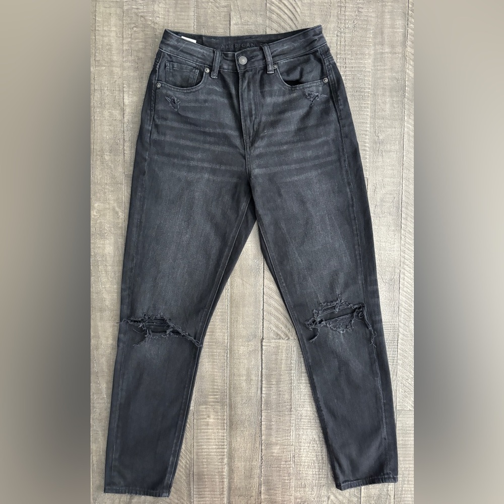 American Eagle Outfitters Mom Jeans Black Size 2 Regular